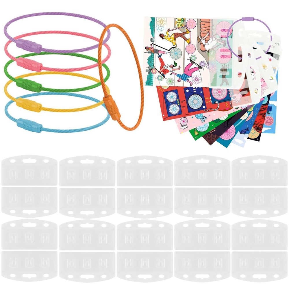 8152 Card Holder for Yoto Cards 20PCS Clear Self Adhesive Tabs with 6 Ring